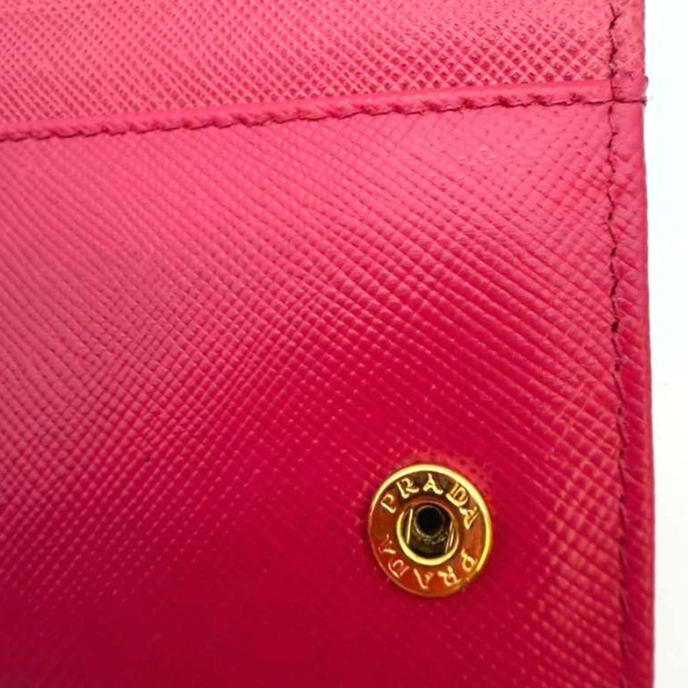 Prada Saffiano Leather Wallet Red Authentic Prada Wallet Chain Included - Picture 11 of 13